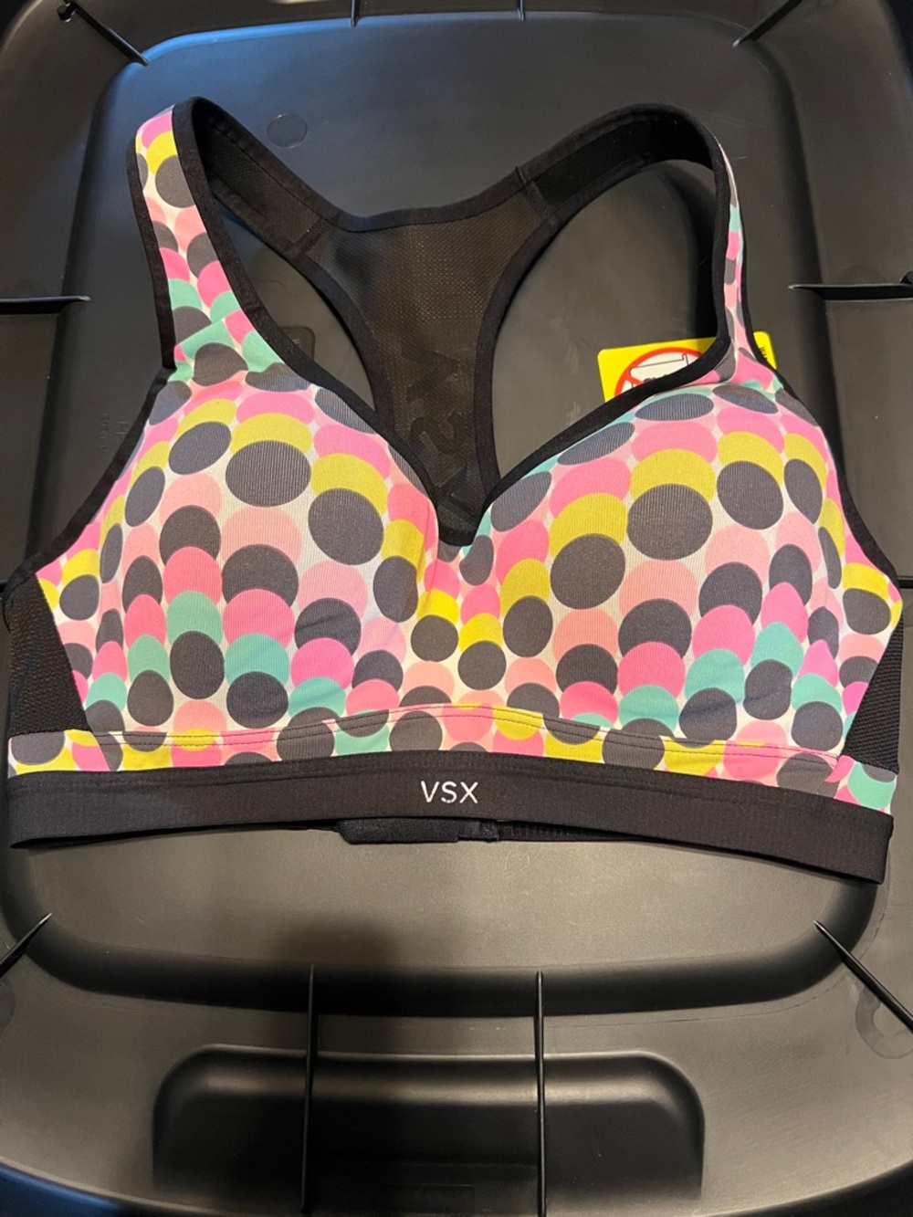 VSX Multicolor Polka Dot Padded Racerback Sports Bra